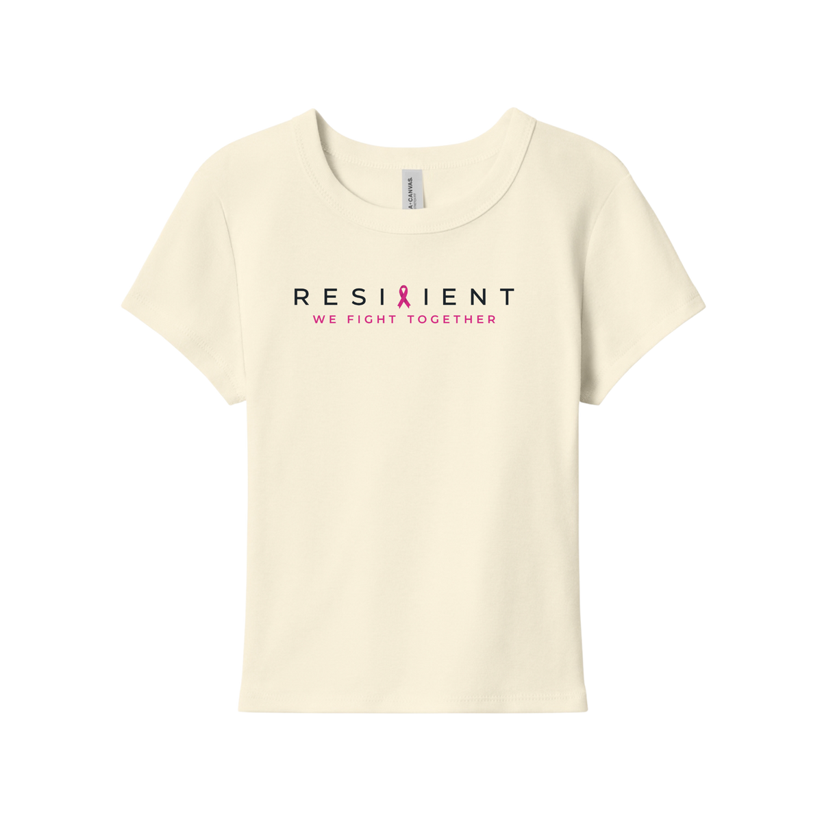 We Fight Together Women's Micro Rib Baby Tee - Butter