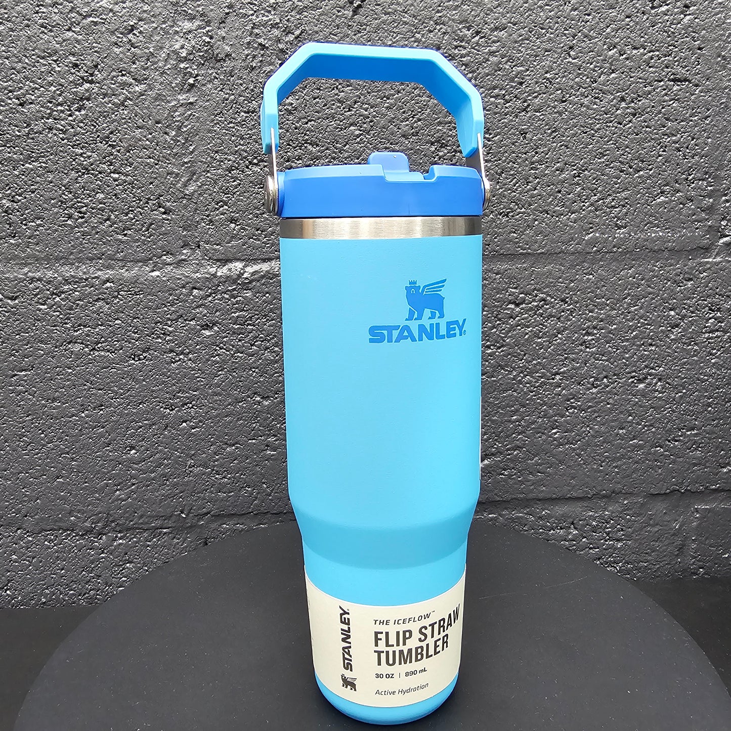 30oz Custom Engraved Stanley Blue Flip Straw