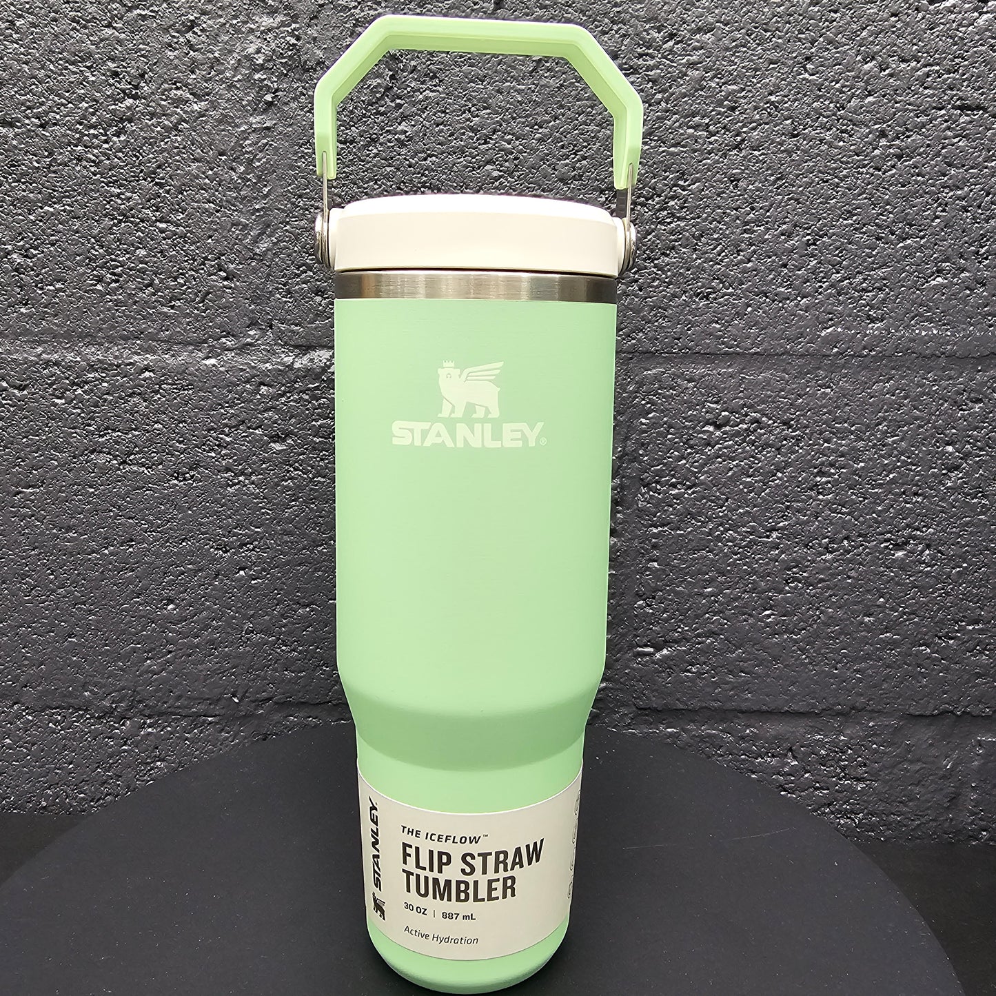 30oz Custom Engraved Stanley Light Green Flip Straw