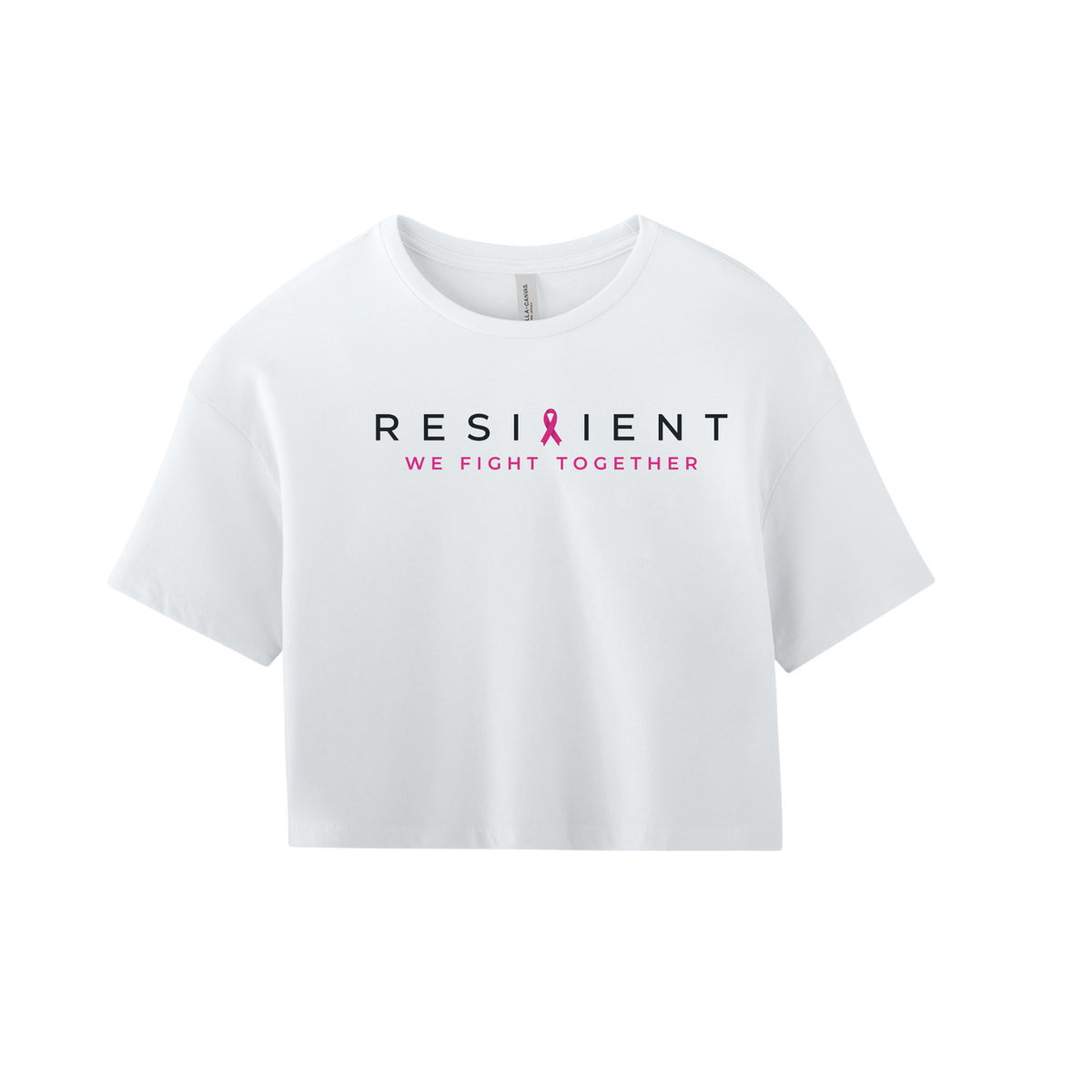We Fight Together women's jersey crop tee - White