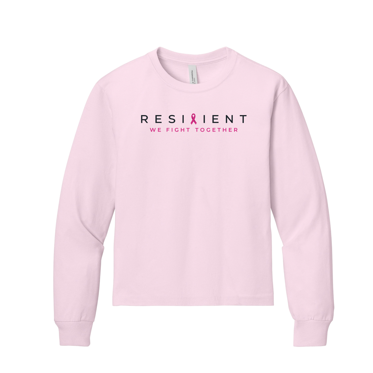 We Fight Together Youth 6-Ounce Heavyweight Long Sleeve Tee - Pink