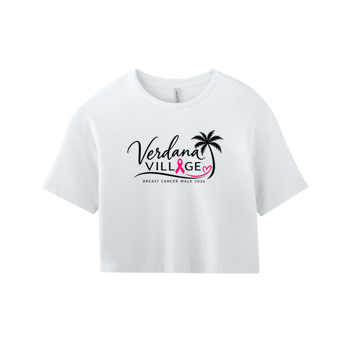 Verdana Village Breast Cancer Walk — Women's Jersey Crop Tee