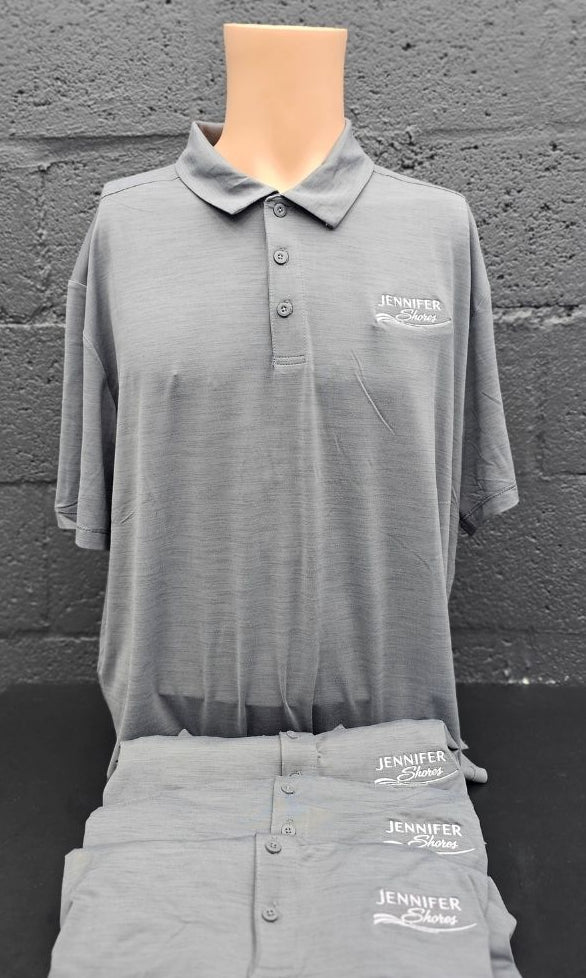 Embroidered polo shirts with a business logo