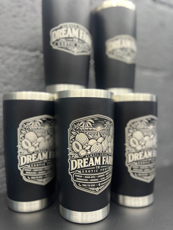 Laser engraved black tumblers