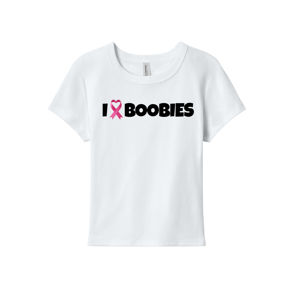I Heart Boobies Women's Micro Rib Baby Tee - White