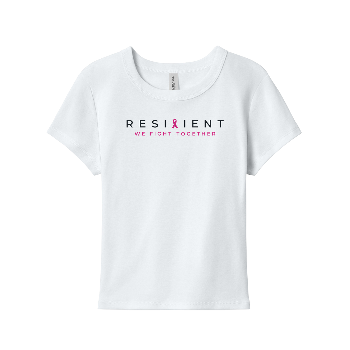 We Fight Together Women's Micro Rib Baby Tee - White