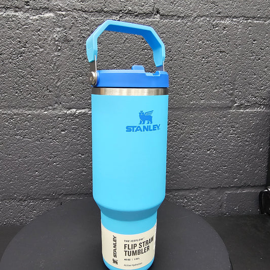 40oz Custom Engraved Stanley Sky Blue (Flip Straw)