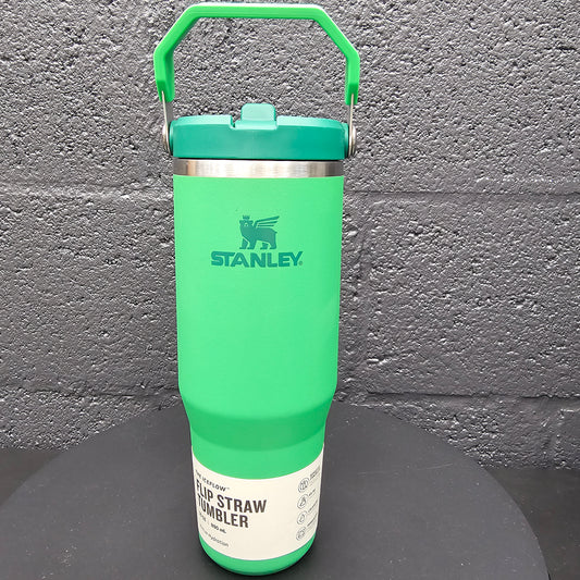 30oz Custom Engraved Stanley Green Flip Straw