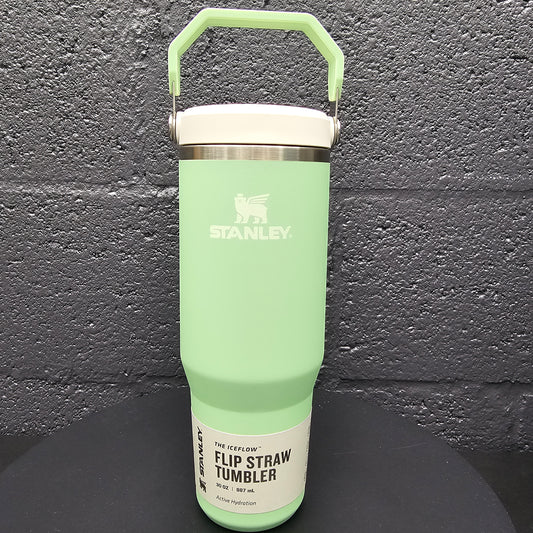 30oz Custom Engraved Stanley Light Green Flip Straw