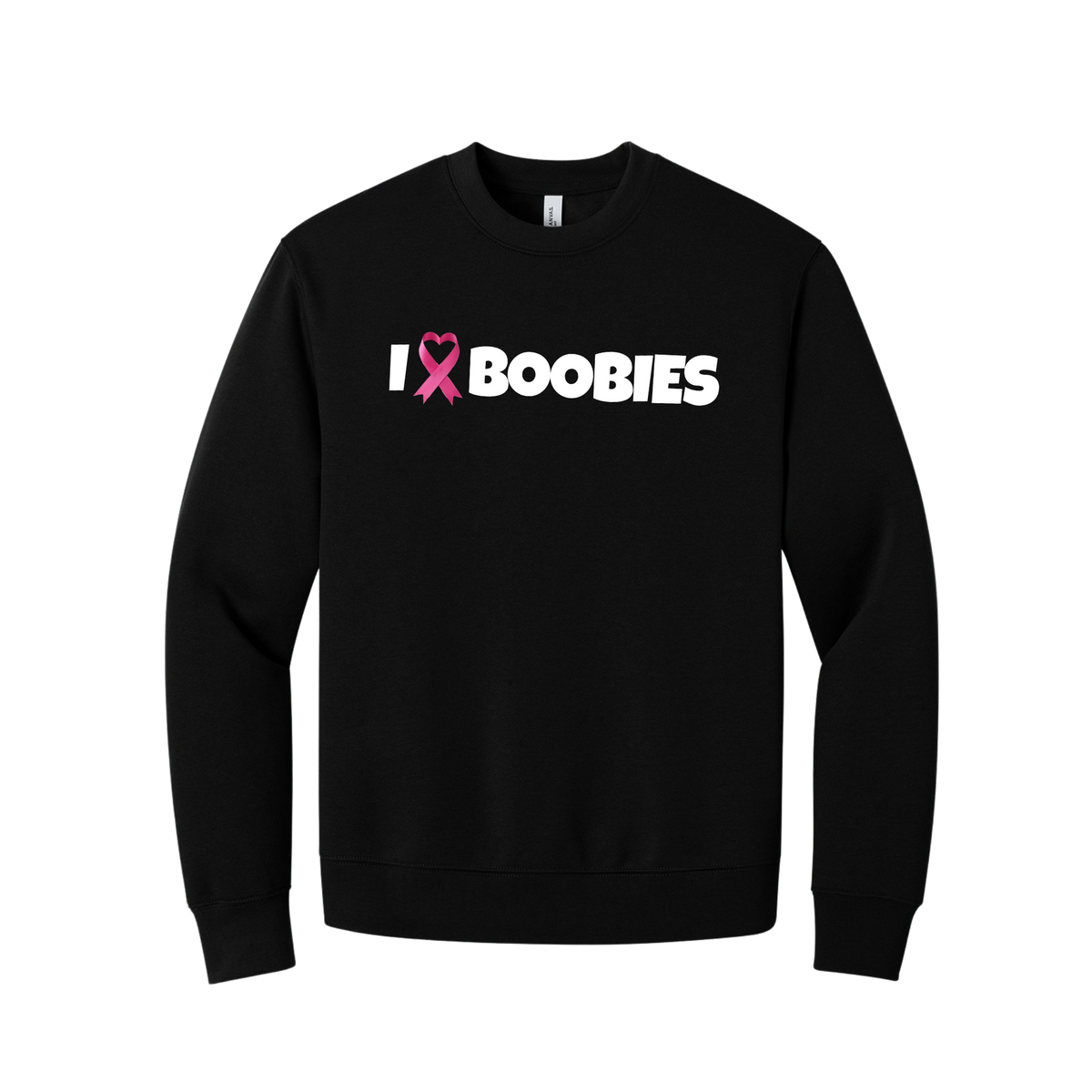 I Heart Boobies Unisex 10-Ounce Heavyweight Crewneck Sweatshirt - Black