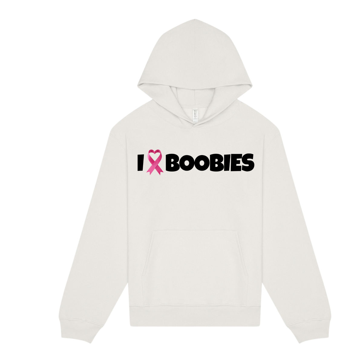 I Heart Boobies Unisex 10-Ounce Heavyweight Pullover Hoodie - Vintage White