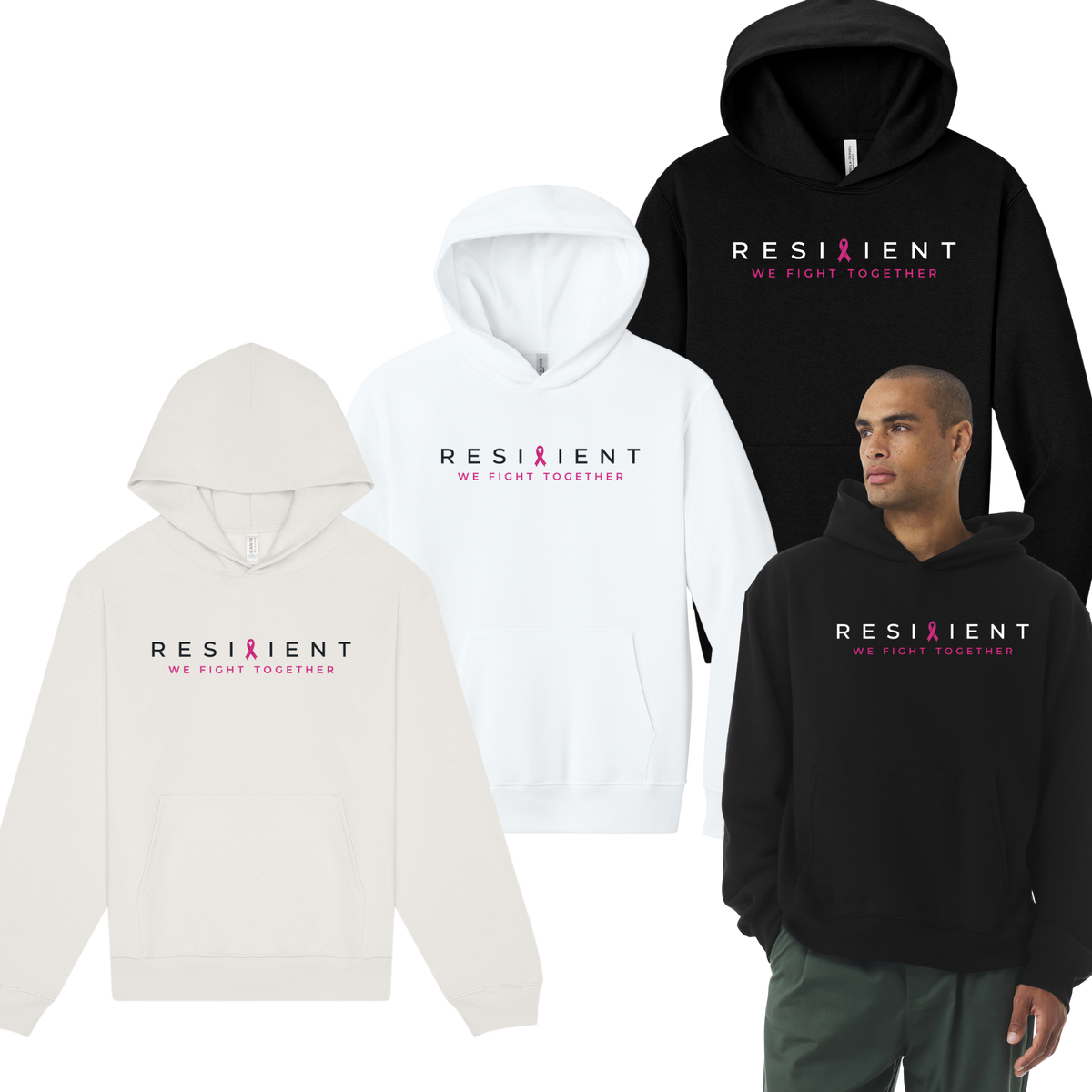 We Fight Together Unisex 10-Ounce Heavyweight Pullover Hoodie - Collage