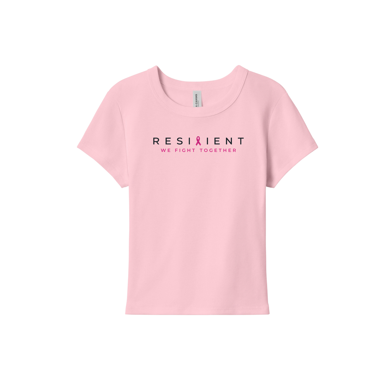 We Fight Together Women's Micro Rib Baby Tee - Pink