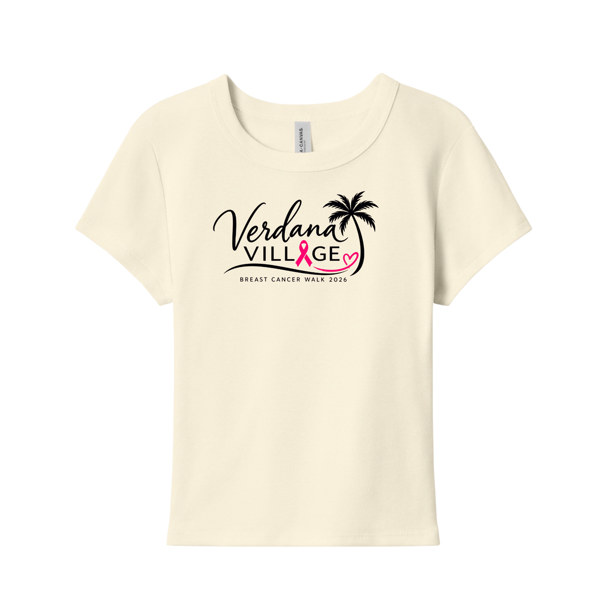 Verdana Village Breast Cancer Walk — Women's Micro Rib Baby Tee