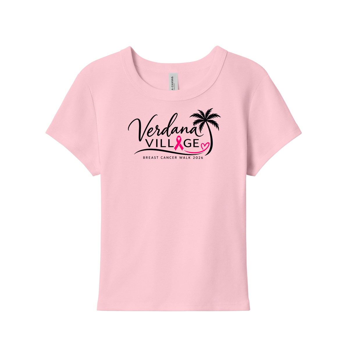 Verdana Village Breast Cancer Walk — Women's Micro Rib Baby Tee