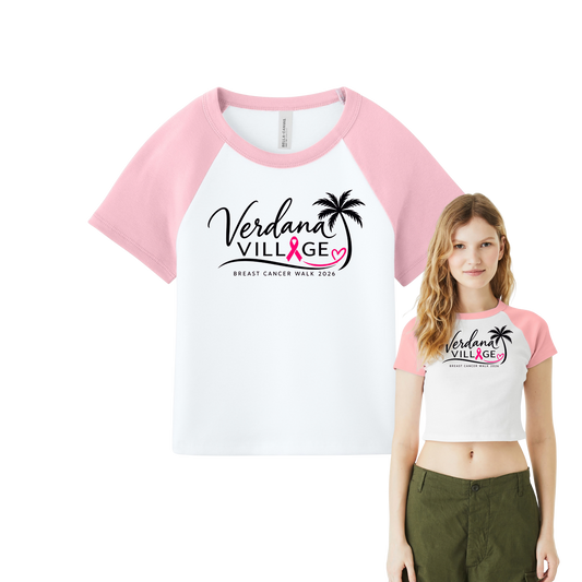 Verdana Village Breast Cancer Walk — Women's Micro Rib Raglan Baby Tee