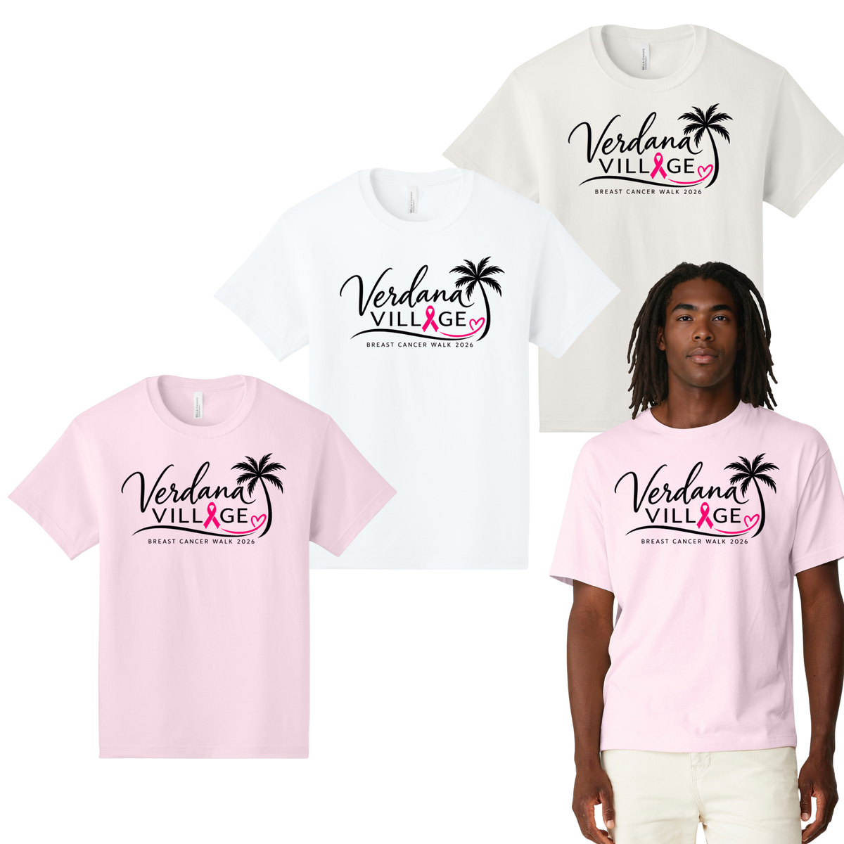 Verdana Village Breast Cancer Walk — Unisex 6-Ounce Heavyweight Tee