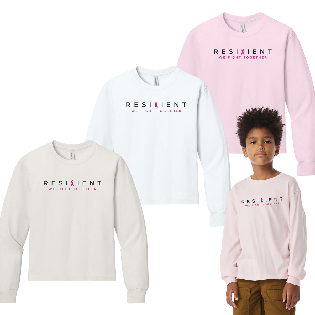We Fight Together Youth 6-Ounce Heavyweight Long Sleeve Tee collage