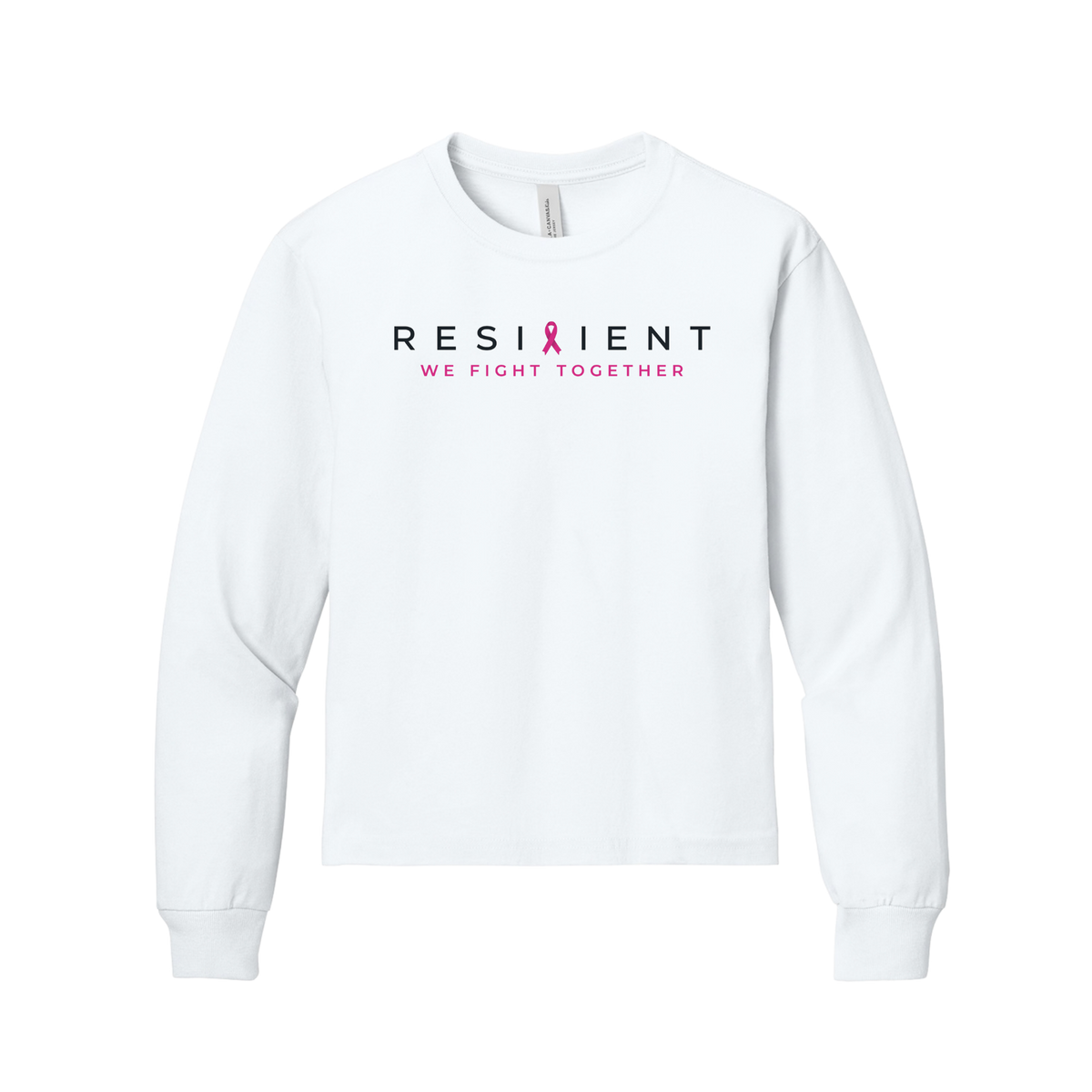 We Fight Together Youth 6-Ounce Heavyweight Long Sleeve Tee - White