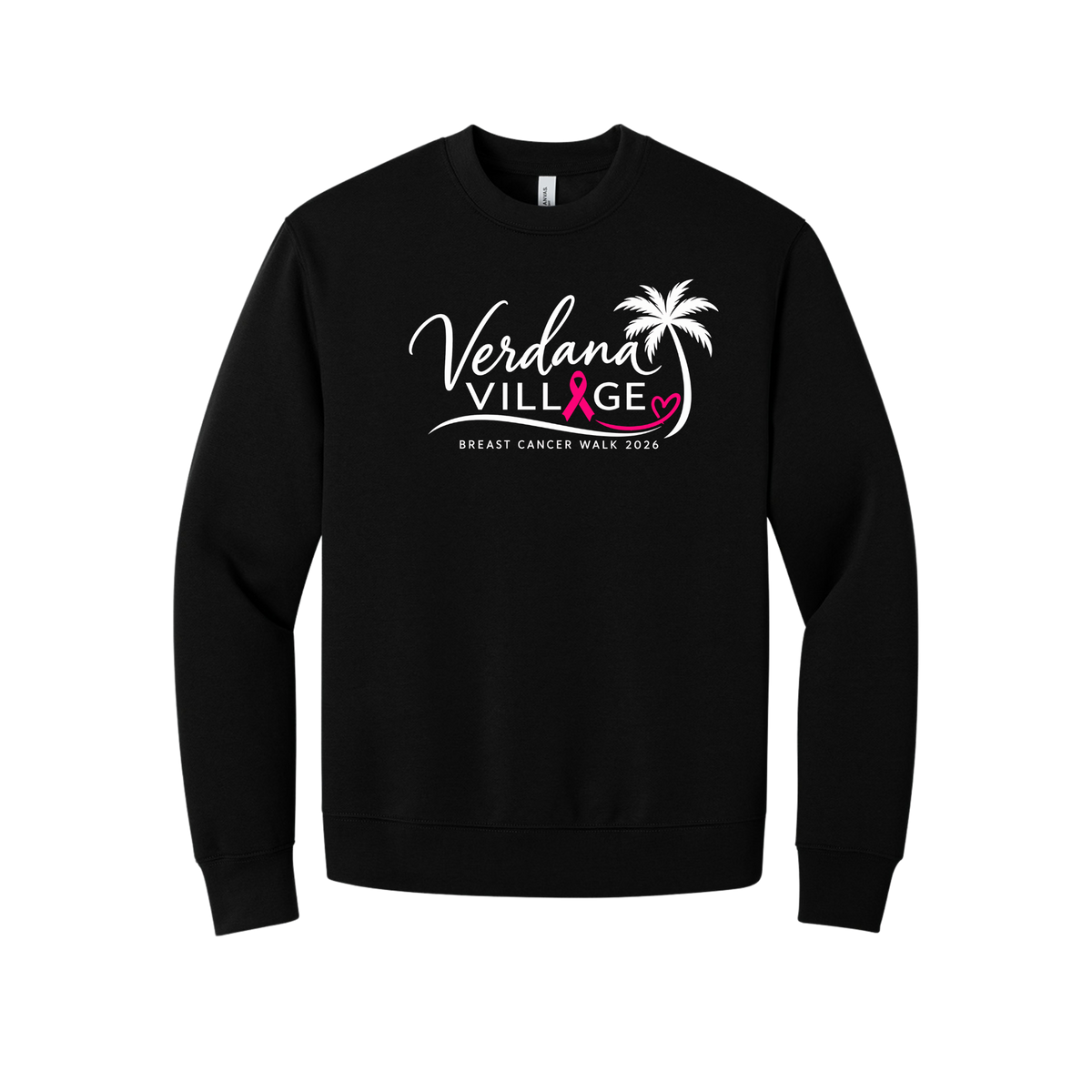 Verdana Village Breast Cancer Walk — Unisex 10-Ounce Heavyweight Crewneck Sweatshirt