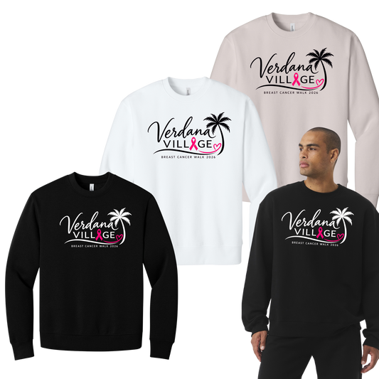Verdana Village Breast Cancer Walk — Unisex 10-Ounce Heavyweight Crewneck Sweatshirt