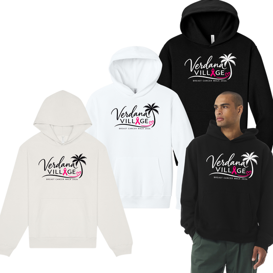 Verdana Village Breast Cancer Walk — Unisex 10-Ounce Heavyweight Pullover Hoodie