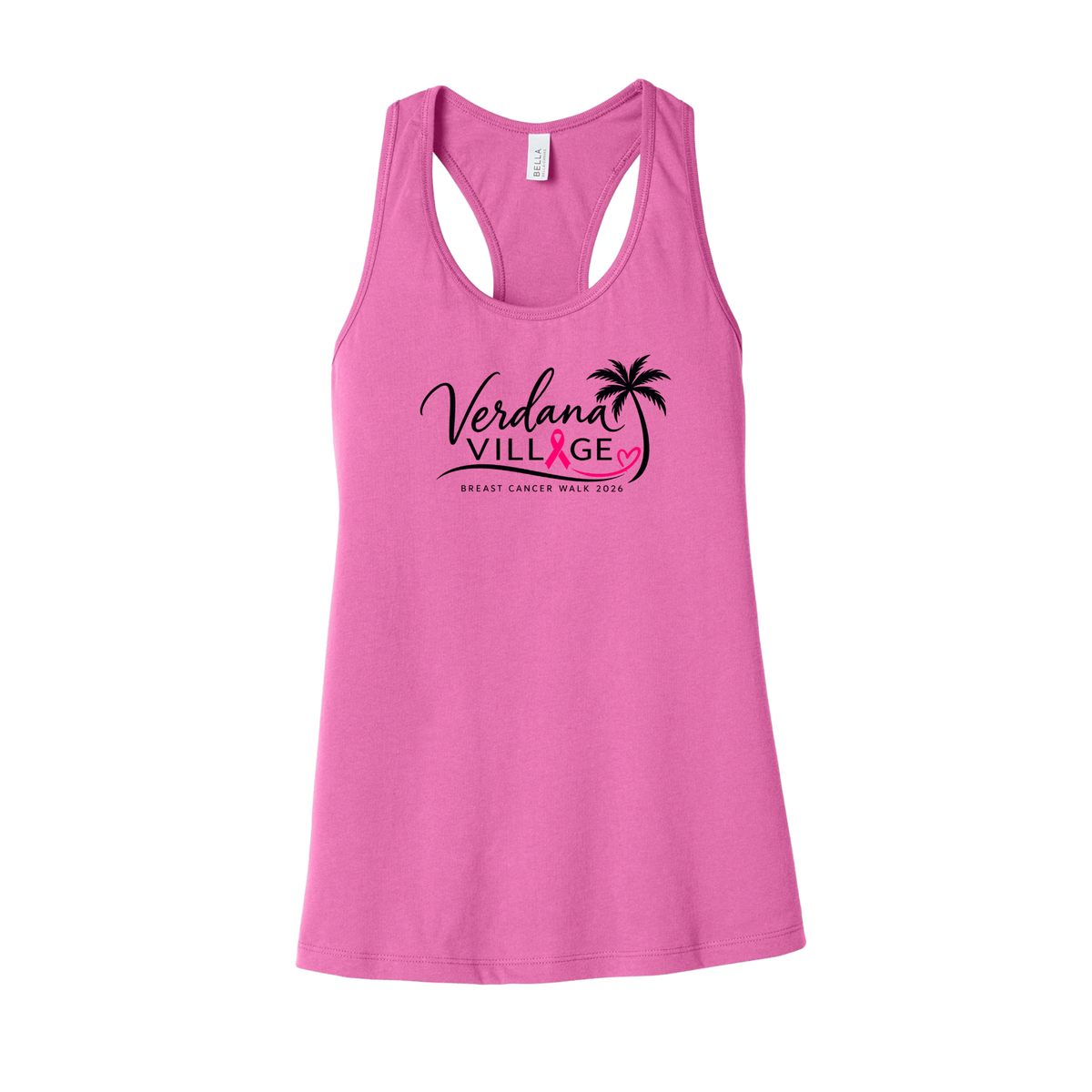 Verdana Village Breast Cancer Walk — Women's Jersey Racerback Tank