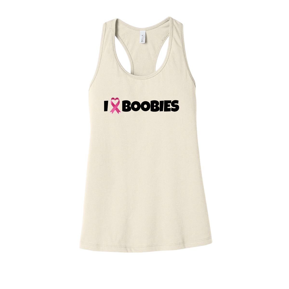 I Heart Boobies racerback tank - Natural