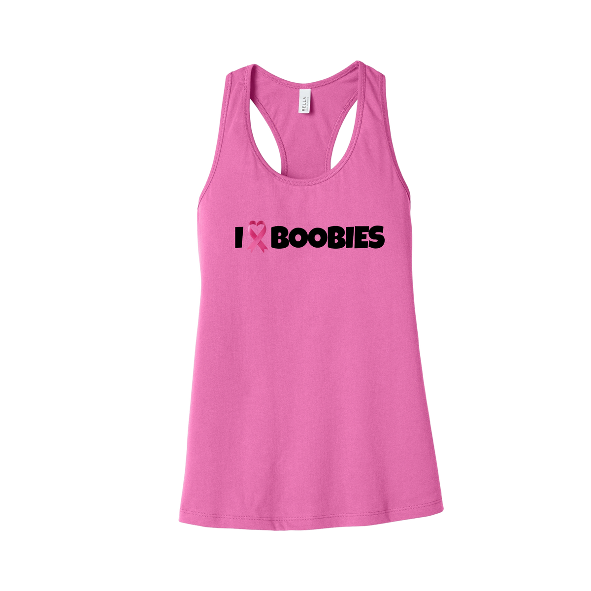 I Heart Boobies racerback tank - Pink
