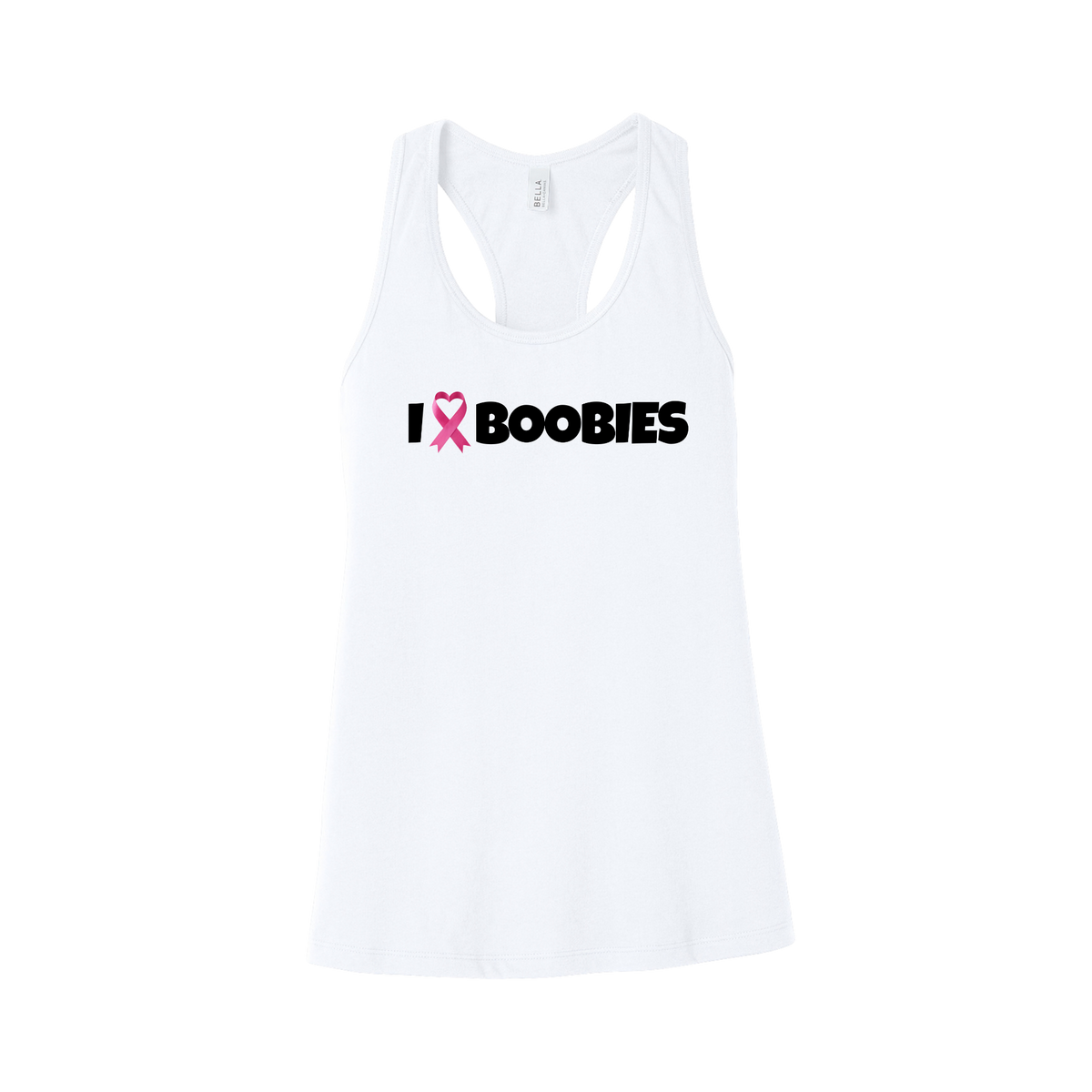 I Heart Boobies racerback tank - White