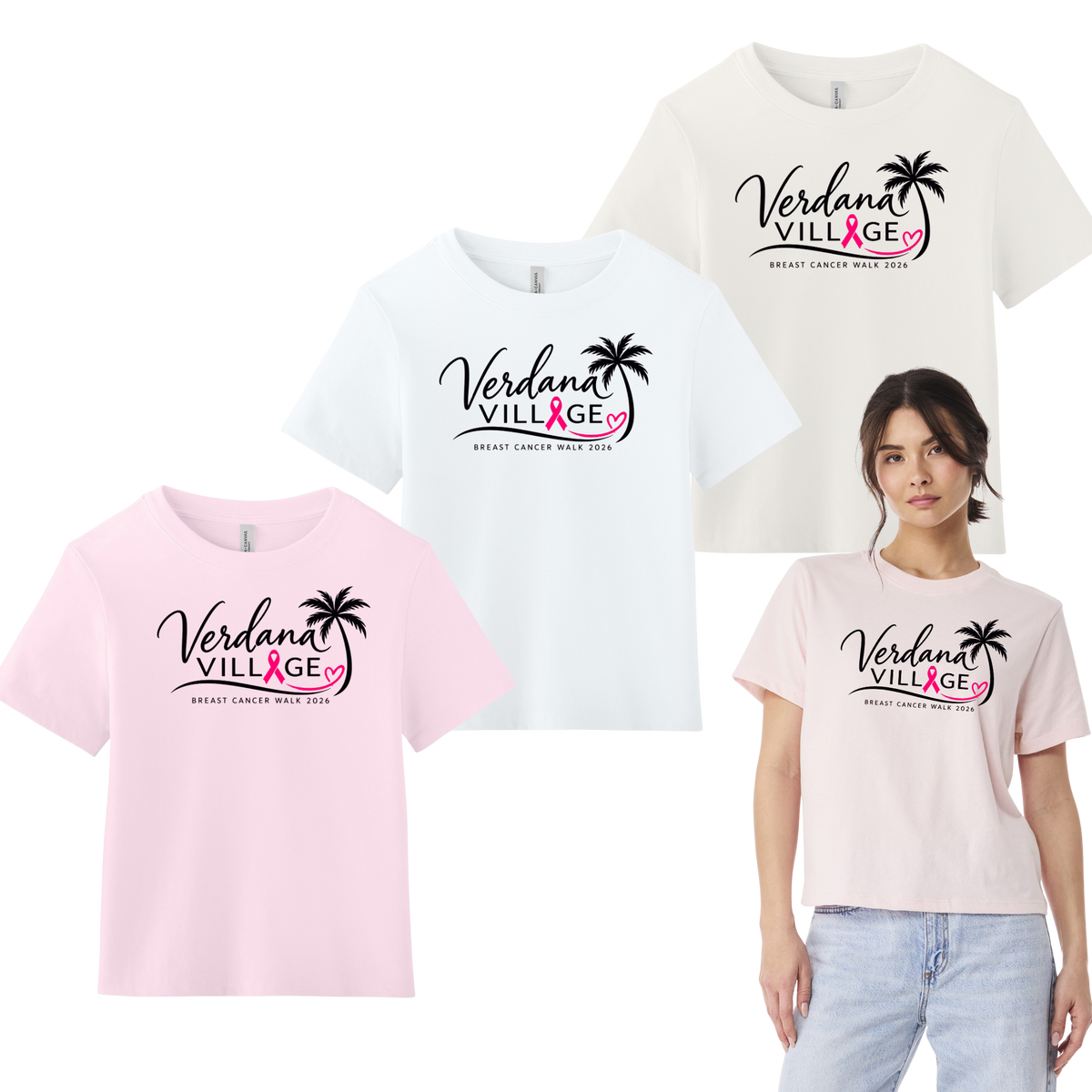 Verdana Village Breast Cancer Walk — Women's 6-Ounce Heavyweight Tee