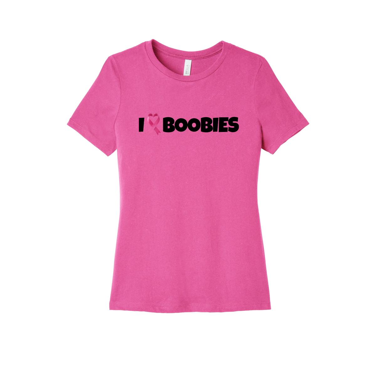 I Heart Boobies women's relaxed tee - Pink