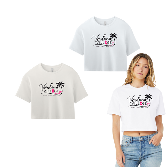 Verdana Village Breast Cancer Walk — Women's Jersey Crop Tee