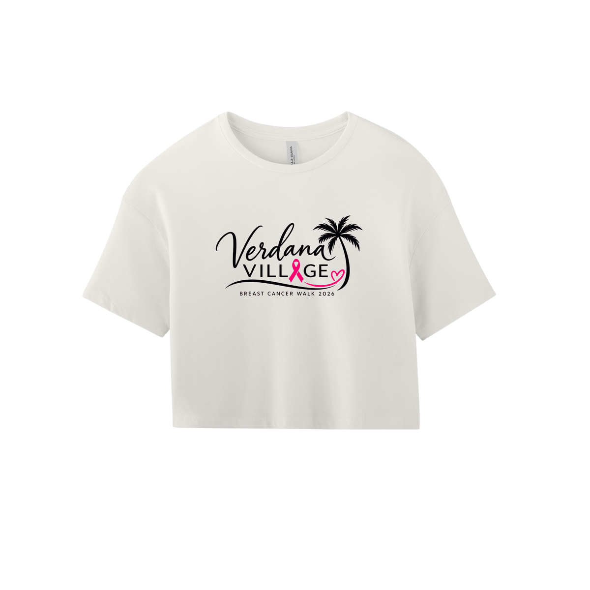 Verdana Village Breast Cancer Walk — Women's Jersey Crop Tee