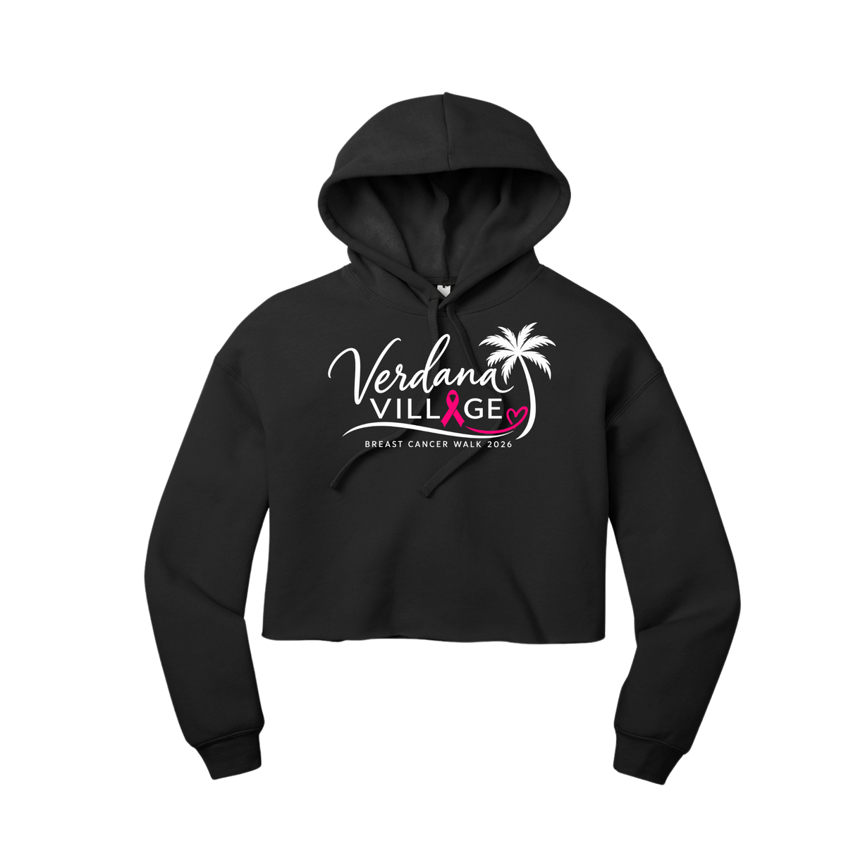 Verdana Village Breast Cancer Walk — Women's Sponge Fleece Cropped Hoodie