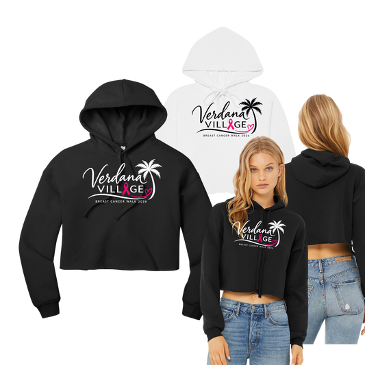 Verdana Village Breast Cancer Walk — Women's Sponge Fleece Cropped Hoodie