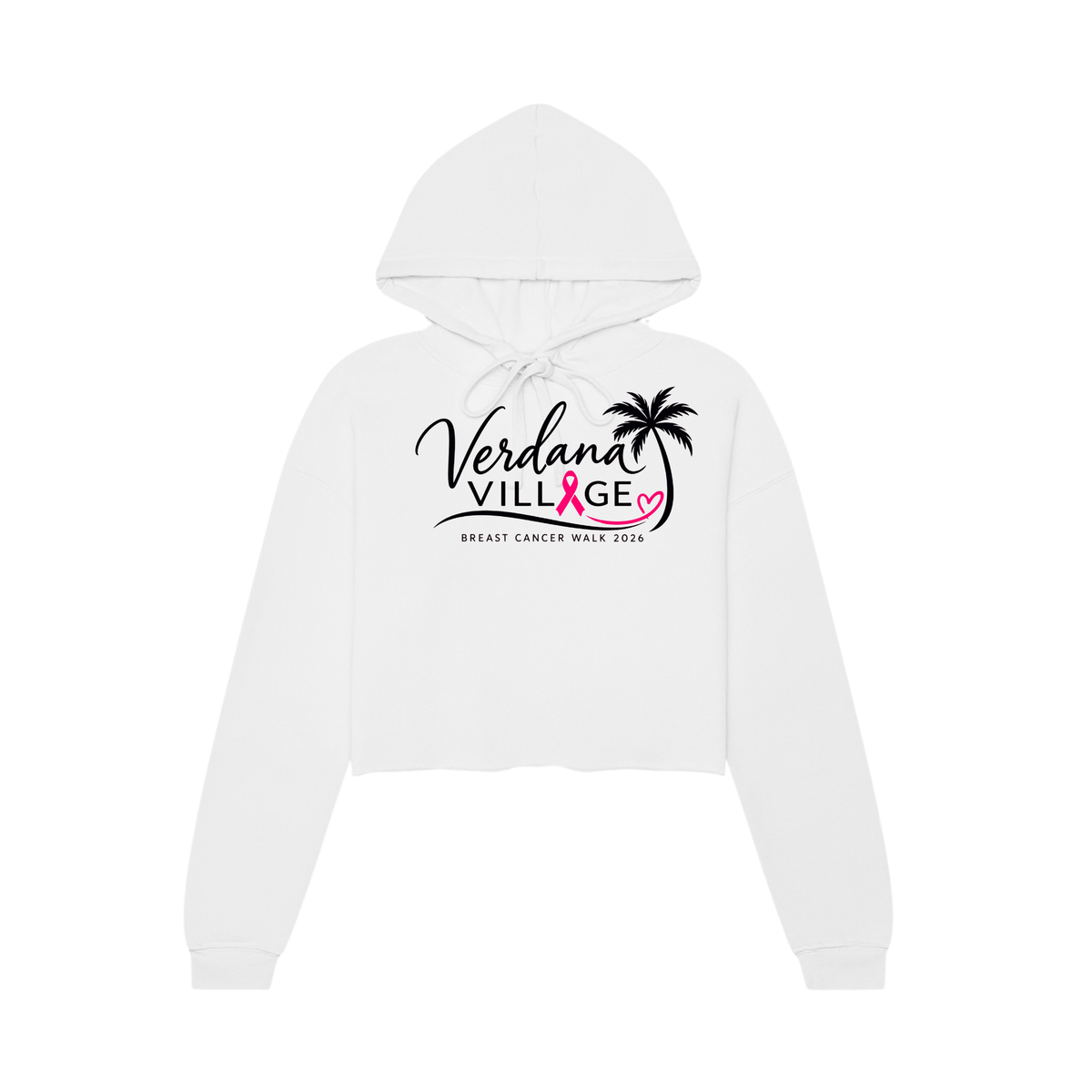 Verdana Village Breast Cancer Walk — Women's Sponge Fleece Cropped Hoodie