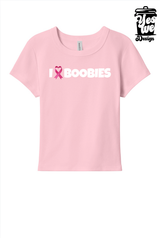 BCA Youth Heavyweight Tee – Pink – I ♥ BOOBIES