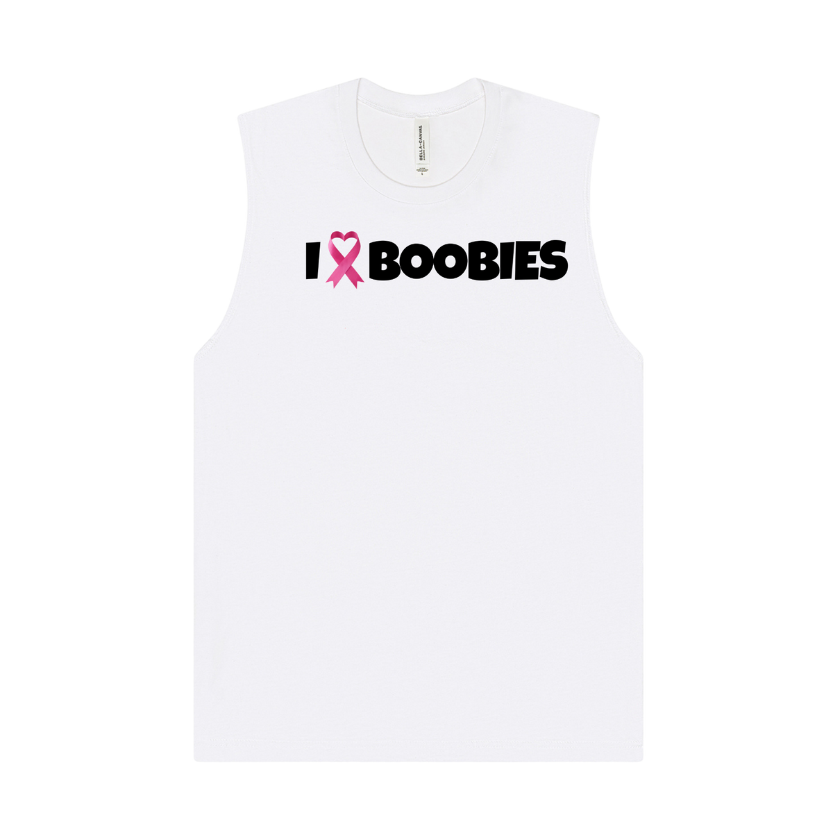 I Heart Boobies muscle tank - White