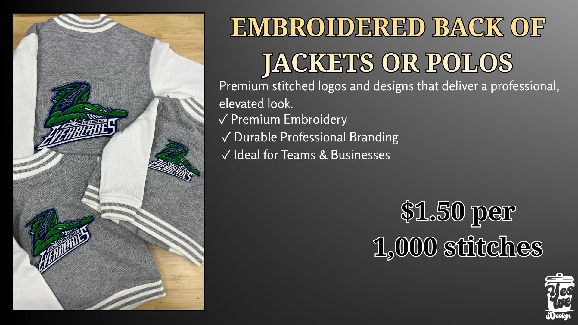 Embroidered varsity jackets
